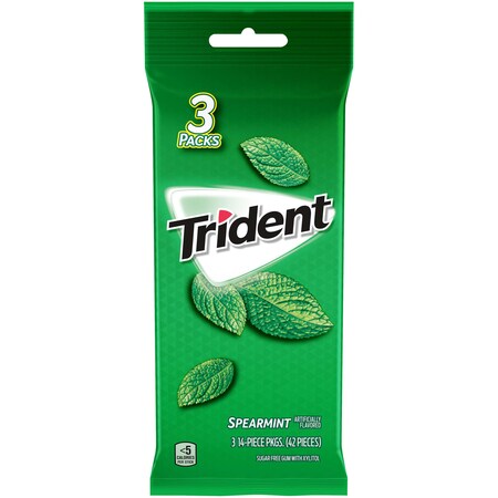 Trident Spearmint Sugar Free Gum 14 Pieces, PK60